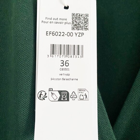 Lacoste Stretch Mini Piqué Wrap Polo Dress in Green, size 36 (fits size 2/4) - Picture 9 of 12